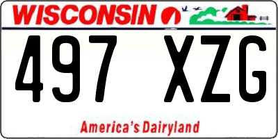 WI license plate 497XZG