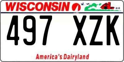 WI license plate 497XZK