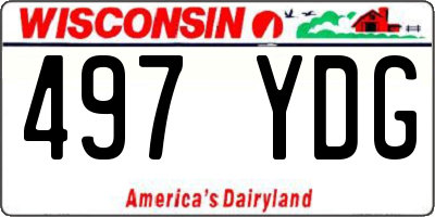 WI license plate 497YDG