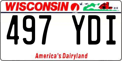 WI license plate 497YDI