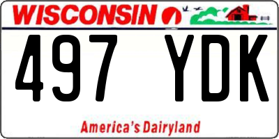 WI license plate 497YDK
