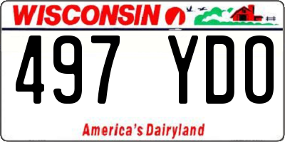WI license plate 497YDO