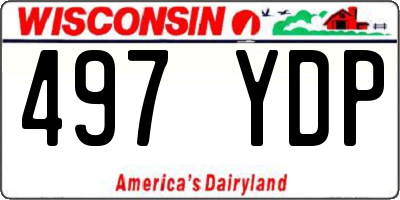 WI license plate 497YDP