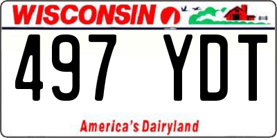 WI license plate 497YDT