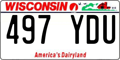 WI license plate 497YDU