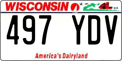 WI license plate 497YDV