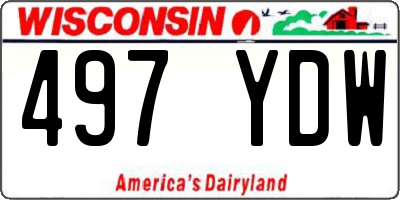 WI license plate 497YDW