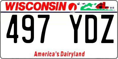 WI license plate 497YDZ