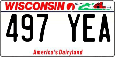WI license plate 497YEA