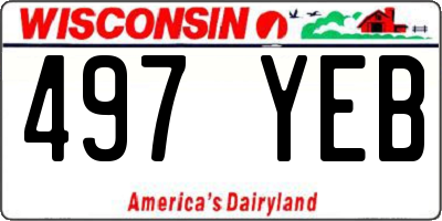 WI license plate 497YEB