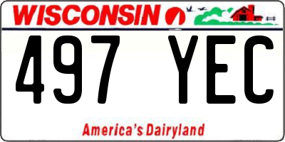 WI license plate 497YEC