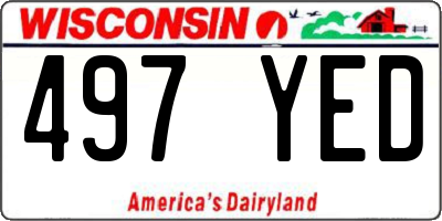 WI license plate 497YED
