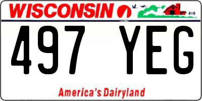 WI license plate 497YEG
