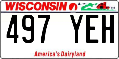 WI license plate 497YEH