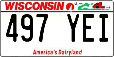 WI license plate 497YEI
