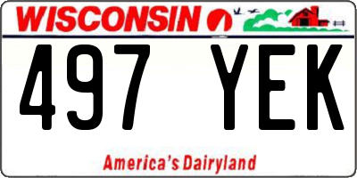 WI license plate 497YEK