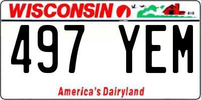 WI license plate 497YEM