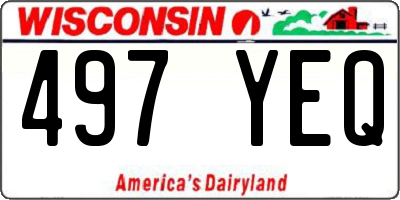 WI license plate 497YEQ
