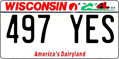 WI license plate 497YES