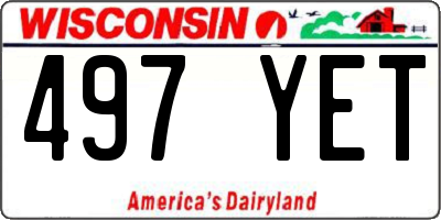 WI license plate 497YET