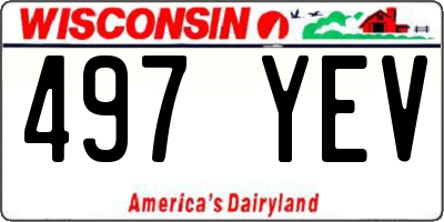 WI license plate 497YEV