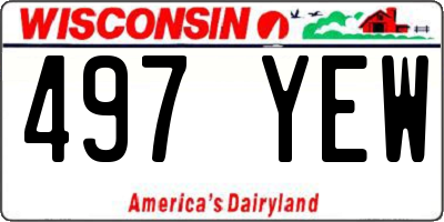 WI license plate 497YEW