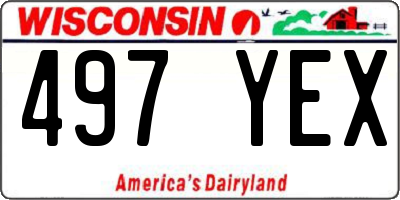 WI license plate 497YEX