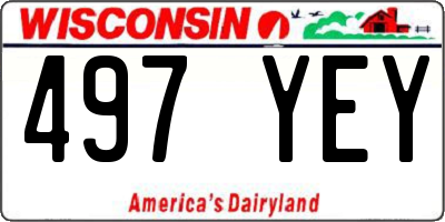 WI license plate 497YEY