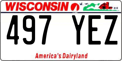 WI license plate 497YEZ
