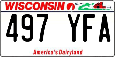 WI license plate 497YFA