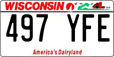 WI license plate 497YFE