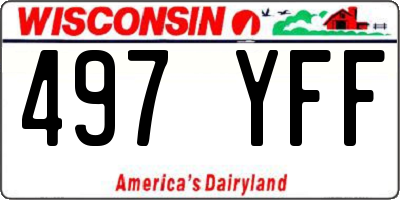 WI license plate 497YFF