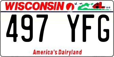 WI license plate 497YFG