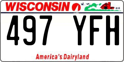 WI license plate 497YFH