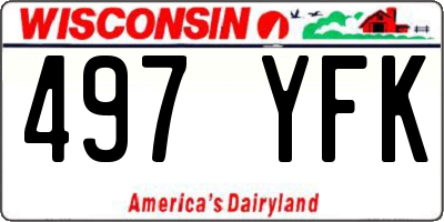 WI license plate 497YFK