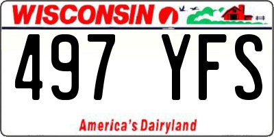 WI license plate 497YFS