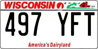 WI license plate 497YFT