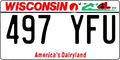 WI license plate 497YFU