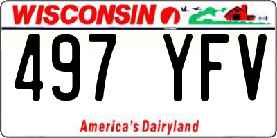 WI license plate 497YFV