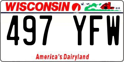 WI license plate 497YFW