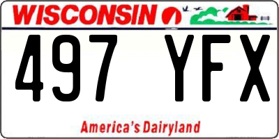 WI license plate 497YFX