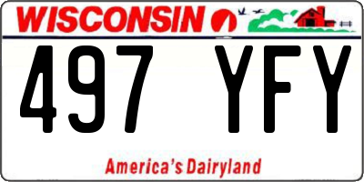 WI license plate 497YFY
