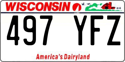 WI license plate 497YFZ