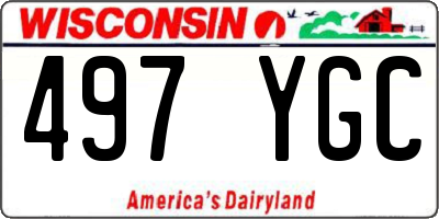 WI license plate 497YGC