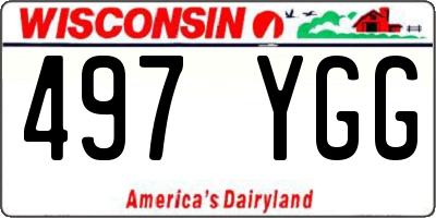 WI license plate 497YGG