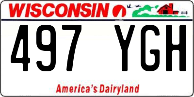 WI license plate 497YGH