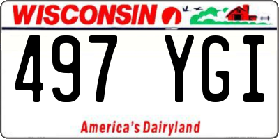 WI license plate 497YGI