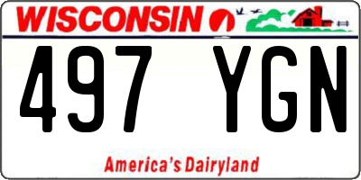 WI license plate 497YGN