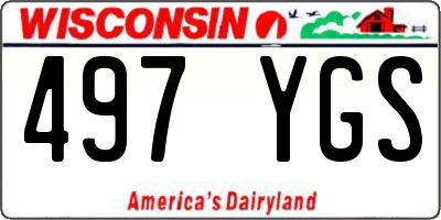 WI license plate 497YGS