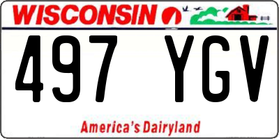 WI license plate 497YGV